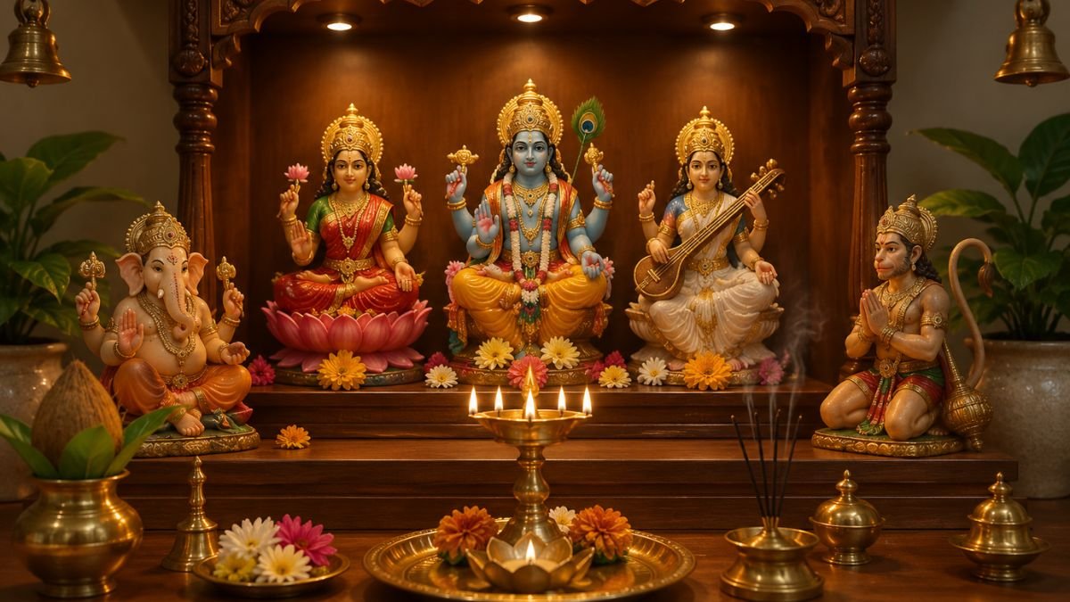Two idols in the home shrine