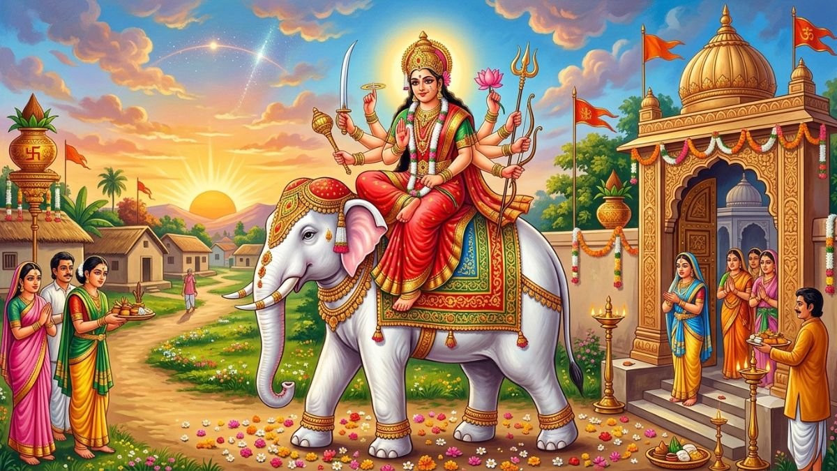हाथी पर आएंगी मां दुर्गा